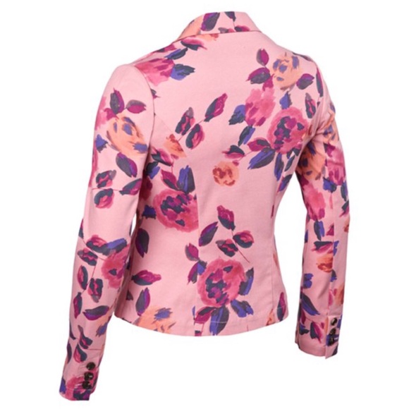 CAbi Pink Rose Garden Floral Buttoned Jacket Blazer Preowned XS - Picture 10 of 15